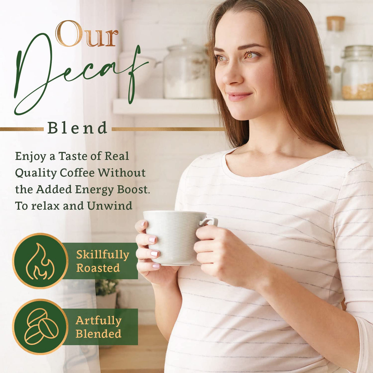 Organic Whole Bean Coffee Medium Roast (16oz) - Decaffeinated