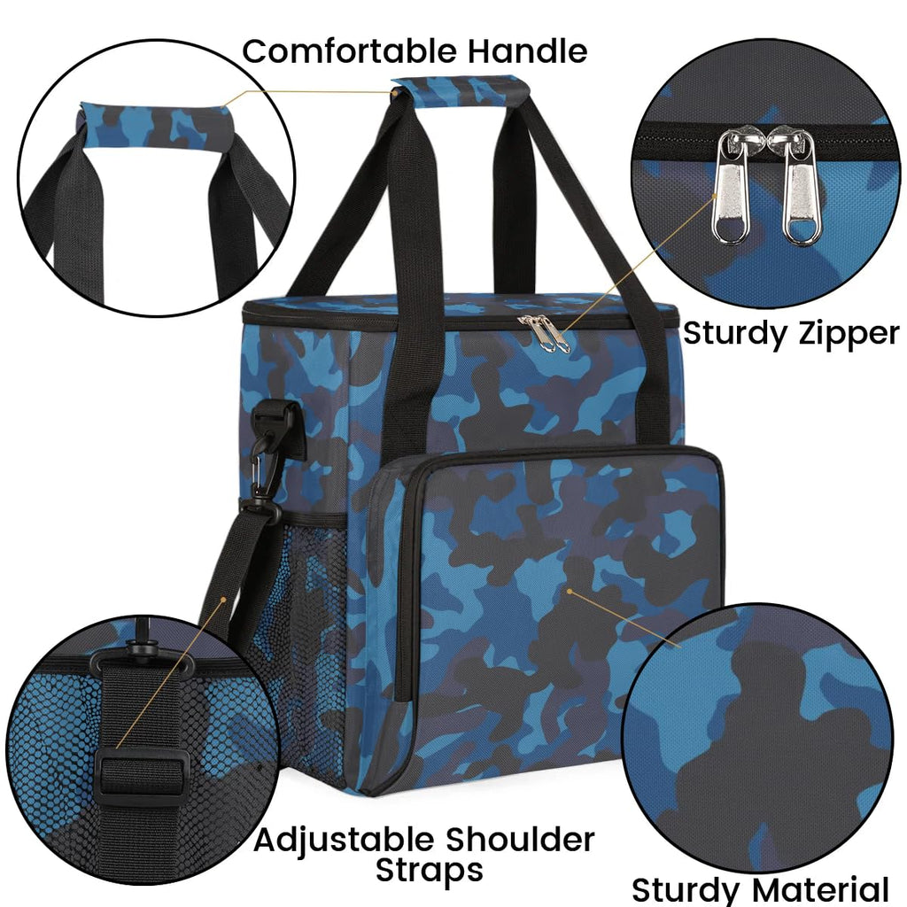 Camouflage Basket Coffee Maker Carring Bag Travel Carrying Storage Tote Bag Compatible with Keurig K-Mini or K-Mini Plus Portable Single Serve Coffee Brewer Case with Pockets for K-cup Pods