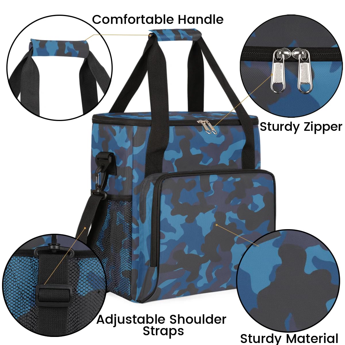 Camouflage Basket Coffee Maker Carring Bag Travel Carrying Storage Tote Bag Compatible with Keurig K-Mini or K-Mini Plus Portable Single Serve Coffee Brewer Case with Pockets for K-cup Pods
