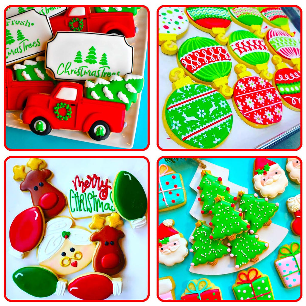 Kanehosi Christmas Ornament Cookie Cutters 8Pcs, Large Cookie Cutters Sturdy Stainless Steel Fondant Dough Cutters for Baking Christmas Decoration
