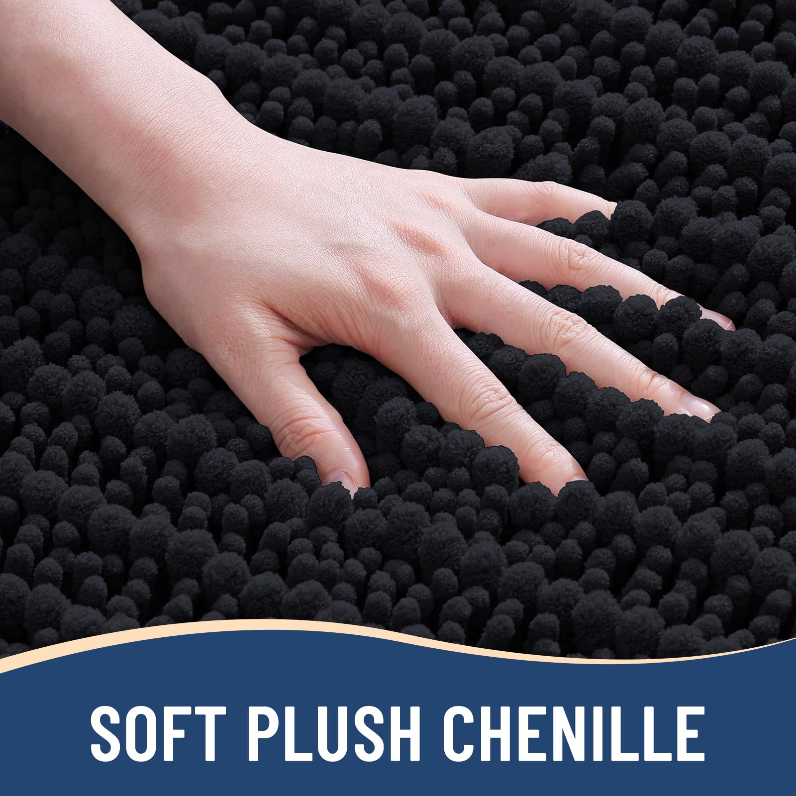 Arotive Bathroom Rugs Mat 47x20, Soft Absorbent Chenille Shaggy Bath Mat
