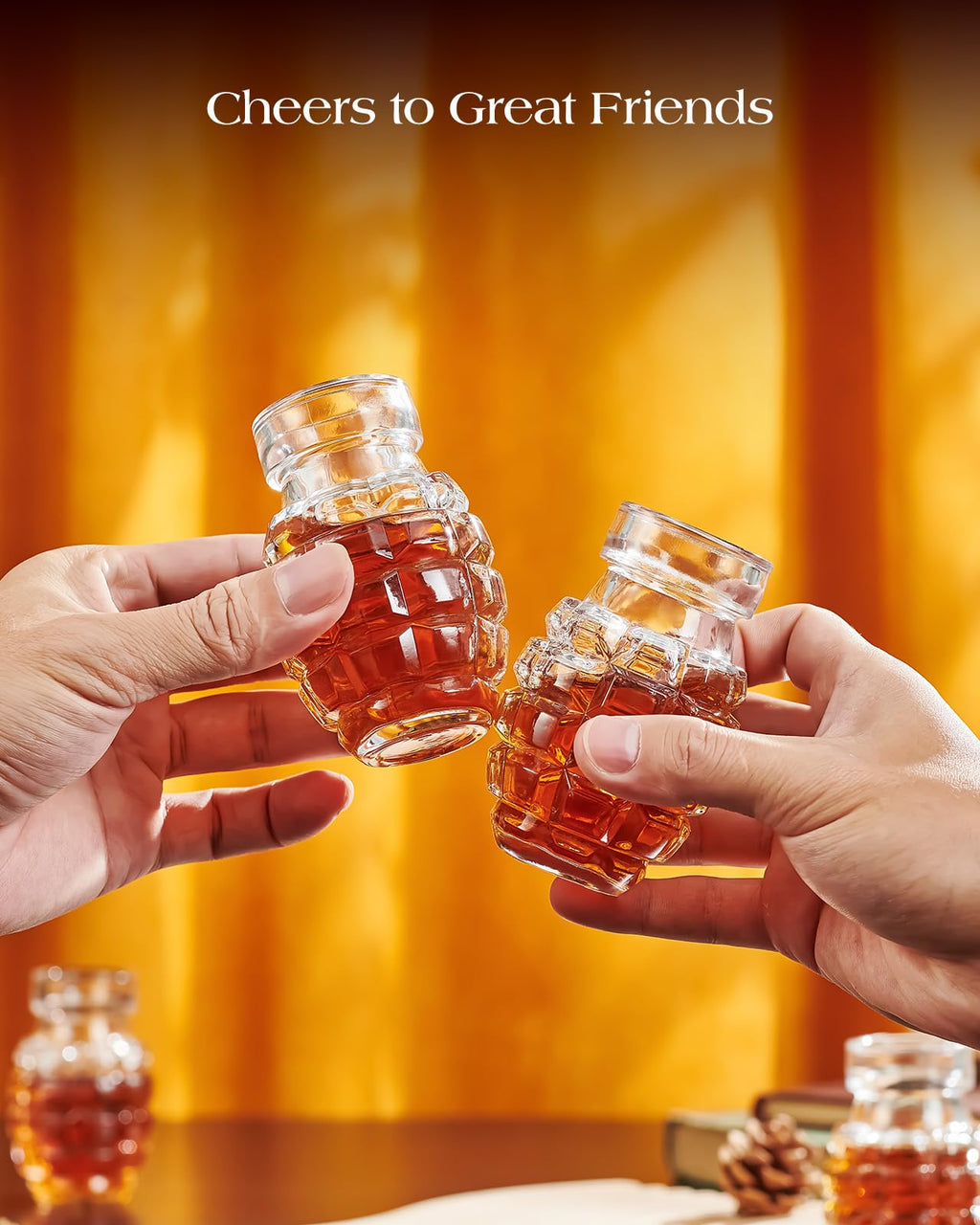 Kollea Grenade Shaped Shot Glass Set, 4 Pcs 3.7 Oz Heavy-Base Cups