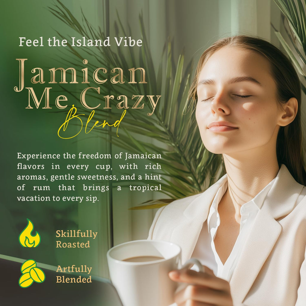 Organic Whole Bean Coffee Medium Roast (16oz) - Jamican Me Crazy Flavored