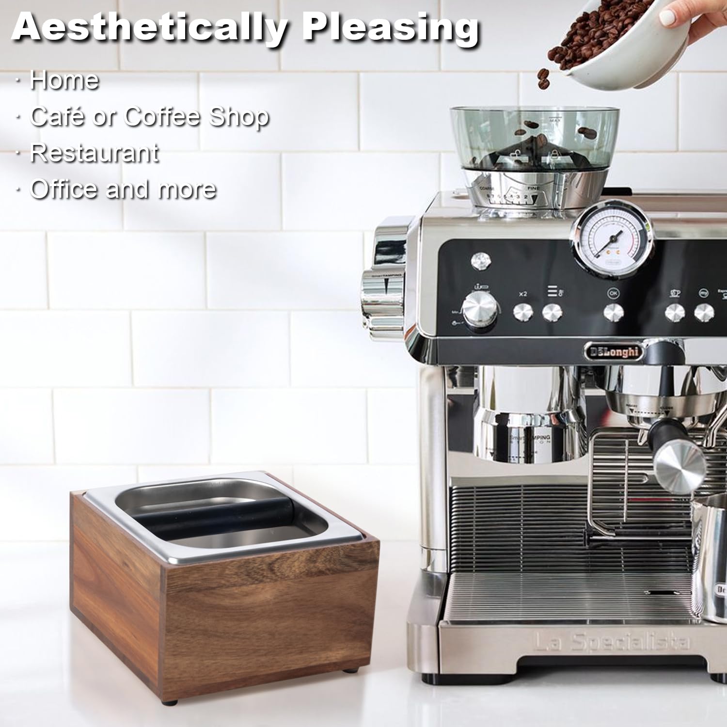 Espresso Knock Box Coffee Puck Dump Bin Grounds Accessories Tamping Station