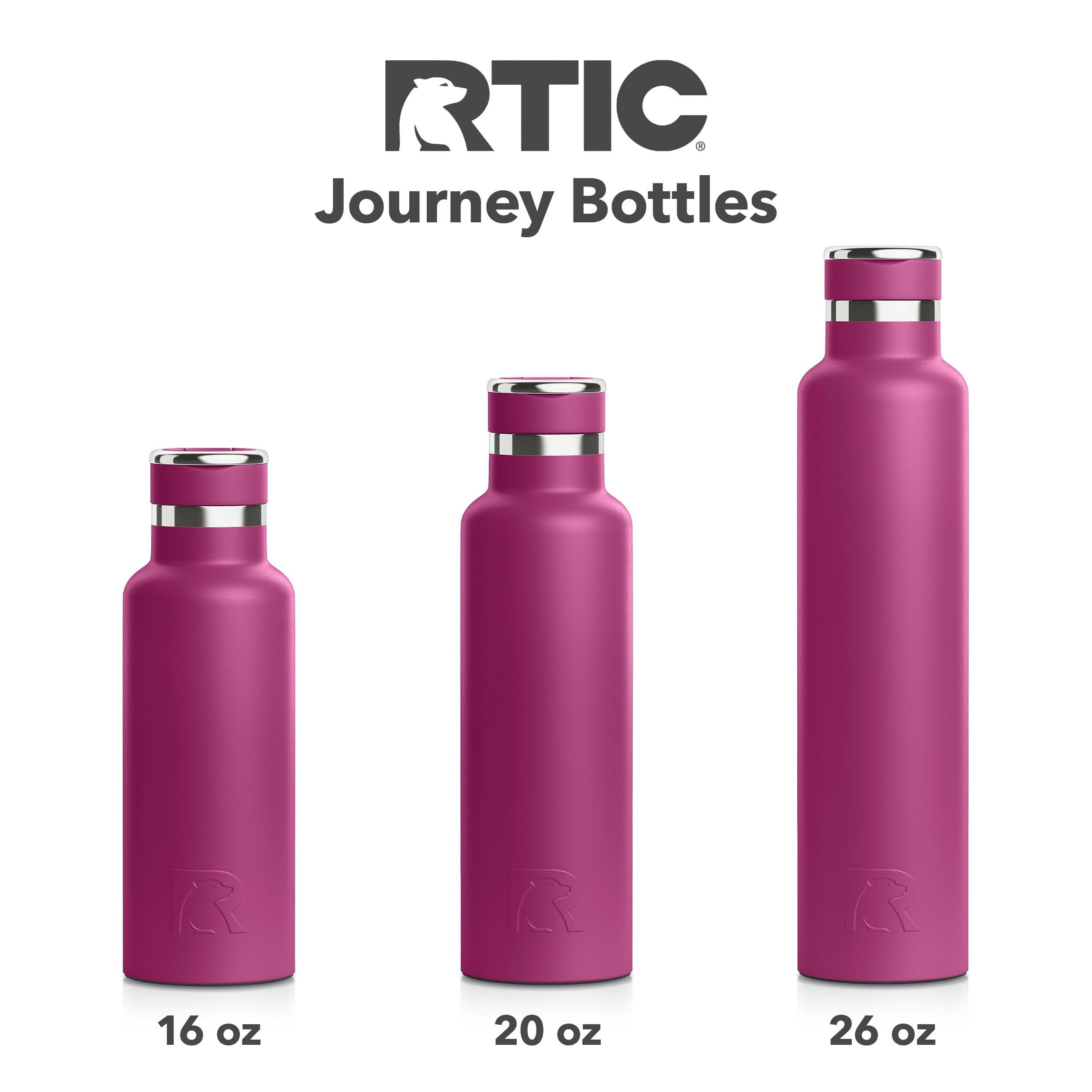 RTIC 26oz Journey Water Bottle, Ceramic Lined, Very Berry