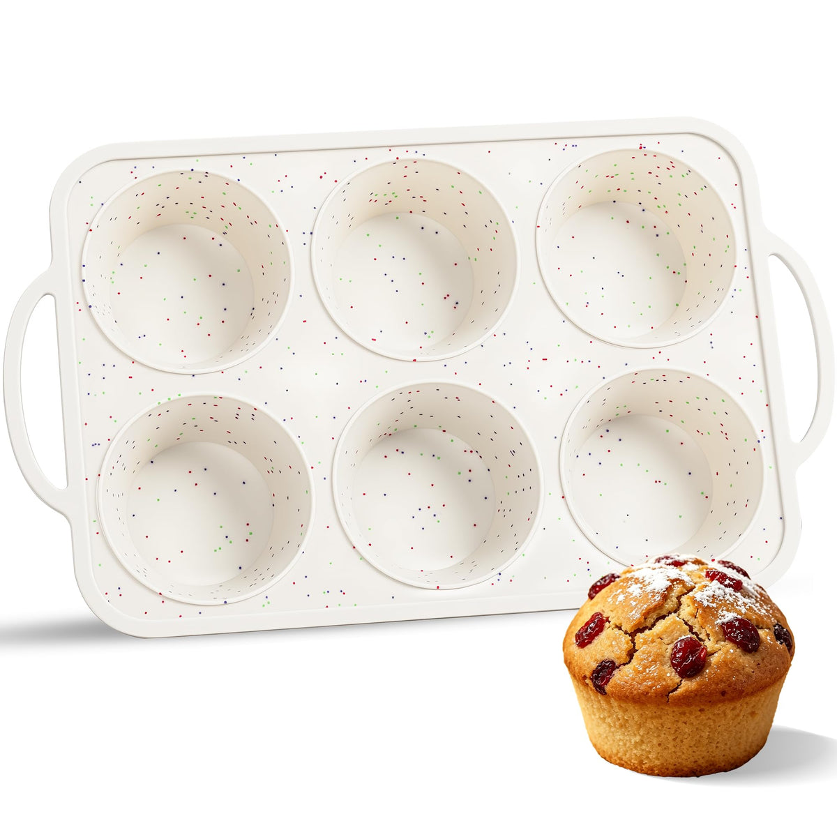 AOTASO 24 Cups Silicone Mini Muffin Pan for Baking with Metal Frame