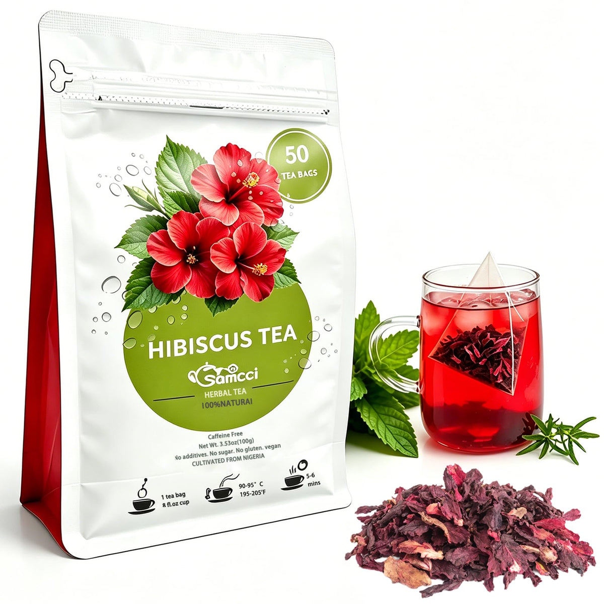 Samcci Senna Tea, 50 Tea bags, Naturally Senna Leaf Tea for Constipation
