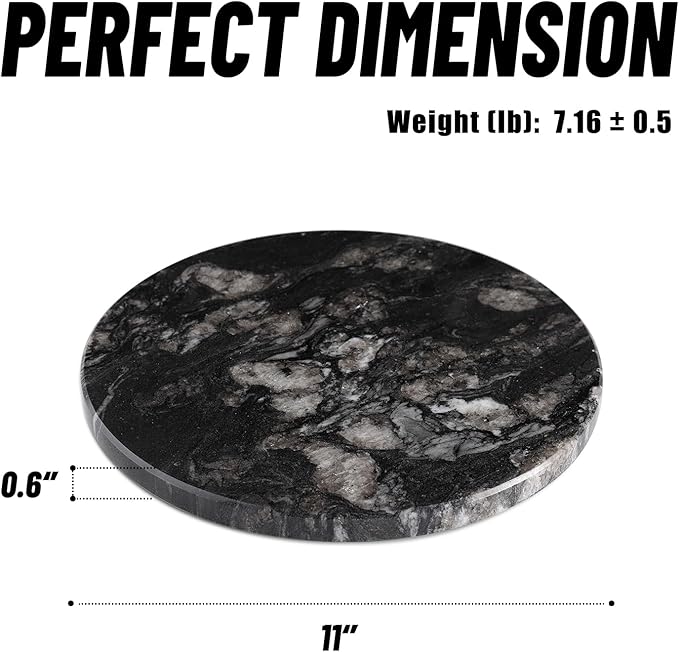 Koville Brazilian Natural Marble Cutting Board for Kitchen, 11" Round Hand Crafted Marble Slab for Cheese, Charcuterie, Pastry Board - Wedding Gift, House Warming Gift(Blue Fantasy)