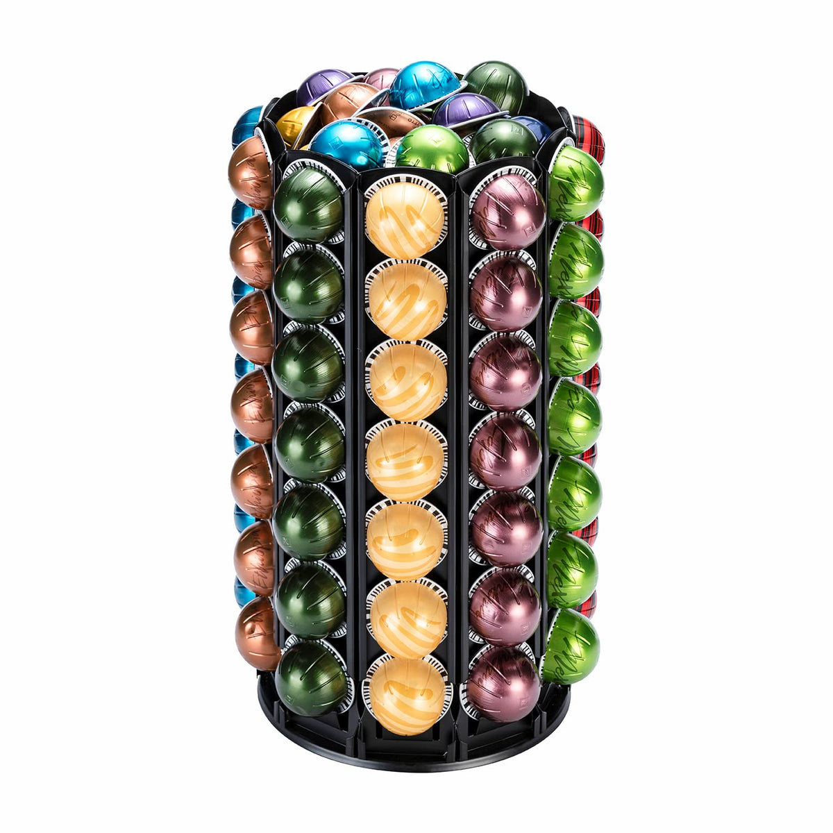 FlagShip Vertuo Pod Carousel Holder 100+ Pods Capacity Black Sturdy Metal