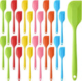 24 Pieces Small Silicone Spatulas, 8.3 inch Heat-Resistant Scrapers Rubber with Stainless Steel Core Baking Mixing Tool Seamless Spatula for Kitchen Cooking Cake Cream (6 Colors)