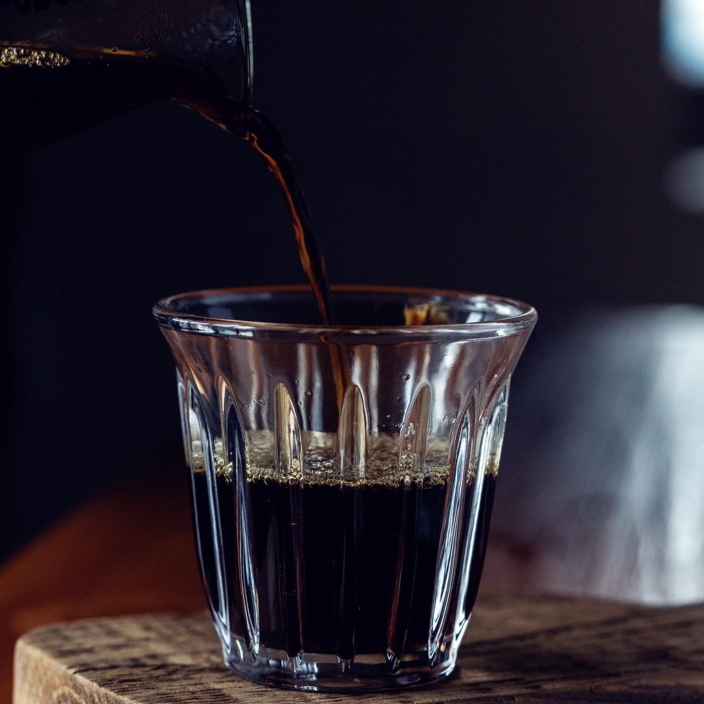 MHW-3BOMBER Shot Glasses Set of 6 Small Glass Cups 3OZ Latte Glasses for Espresso, Whiskey, Vodka, Spirits & Liquors G6190-OS