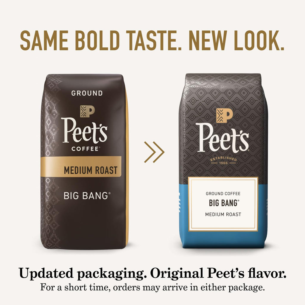 Peet's Coffee, Medium Roast Ground Coffee, 100% Arabica Coffee - Big Bang 18 Ounce Bag