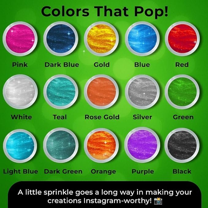 Bulk (20g) Luster Dust Edible Cake Decorations, Edible Luster Dust for Cakes, Light Green Edible Luster Dust for Cupcake Decorations, Cake Drip, Edible Paint, Light Green Edible Shimmer Dust for Drinks
