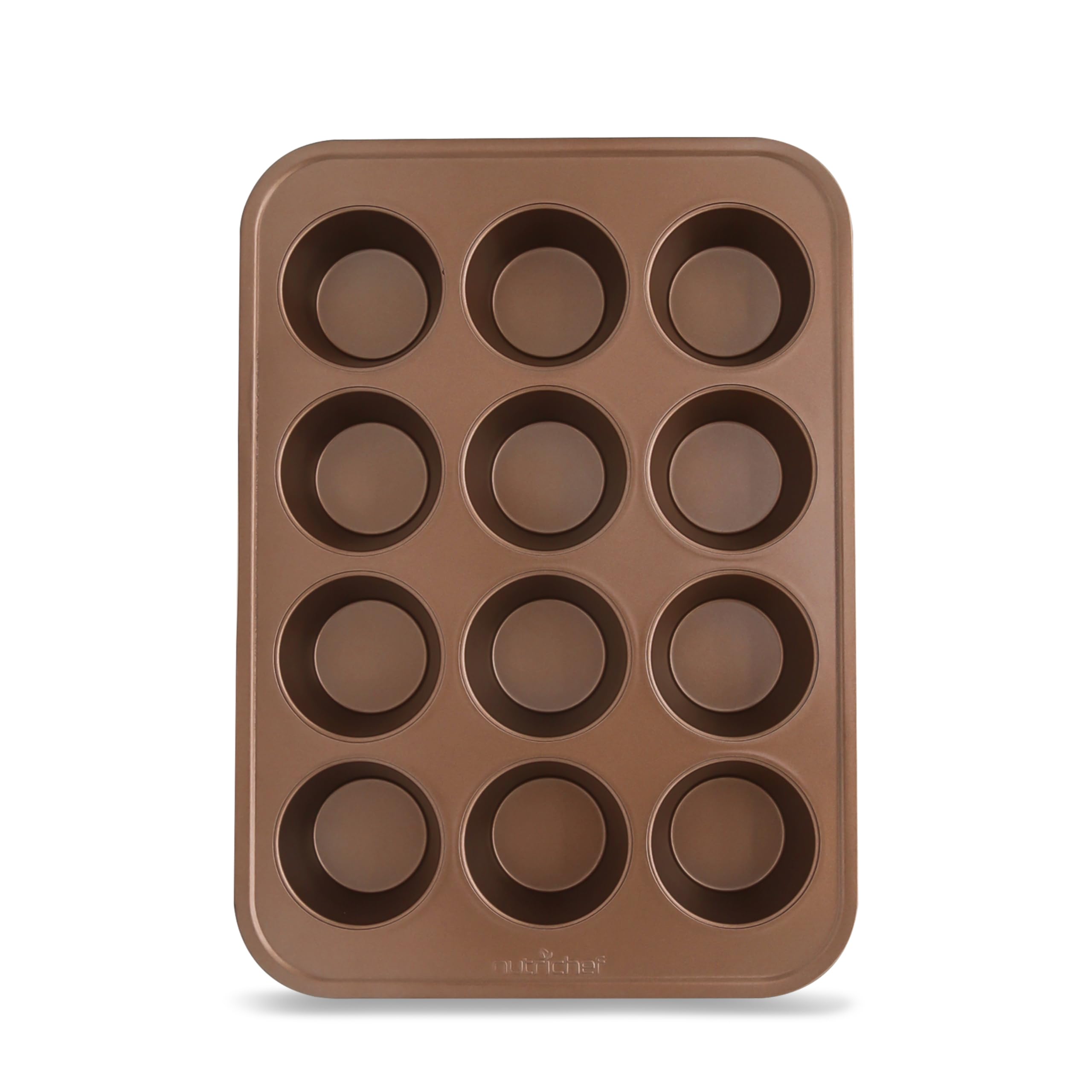NutriChef 12-cup Golden Oven Muffin Pan, Non-Stick Coated Layer Surface, Even Heating Muffin Tray for Muffins, Cupcakes, Pastries & Mini Pies, Used for Model Number NCBK6TR7 and NCBK6TR7.5