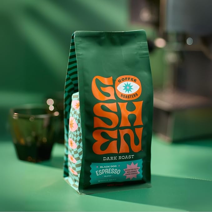 Goshen Coffee Roasters Whole Bean Black Dog Espresso Blend | Dark Roast, Espresso or Brewed | Award-Winning, Natural and Washed | Roasted Nuts, Molasses, Dark Cocoa Flavors | 5 lb Bag