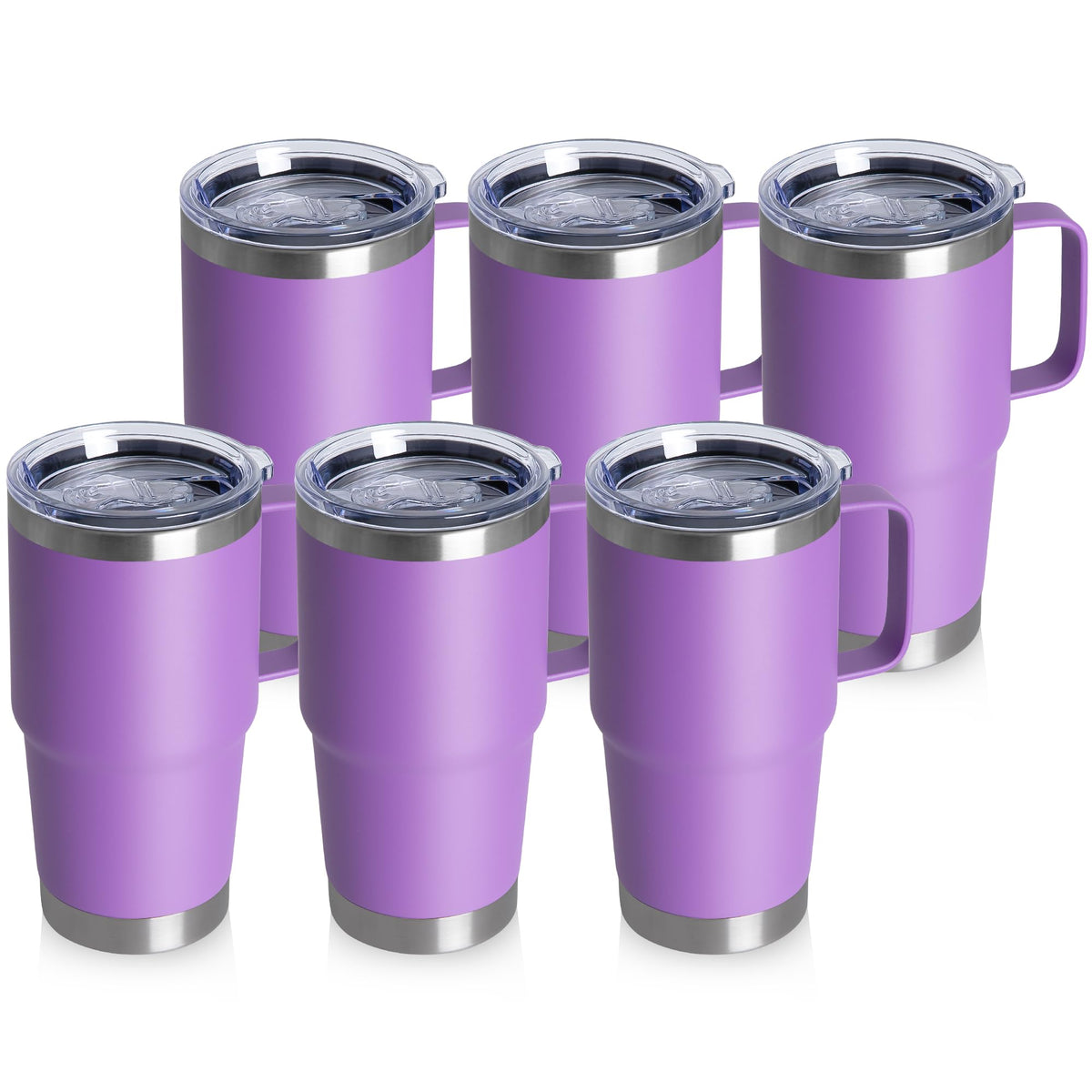 20oz Tumbler with Lid, Stainless Steel Tumbler with Handle, Metal Insulated Travel Coffee Mug with Handle, Double Wall Vacuum Spill Proof Tumbler Cup, Amy Green 1 Pack