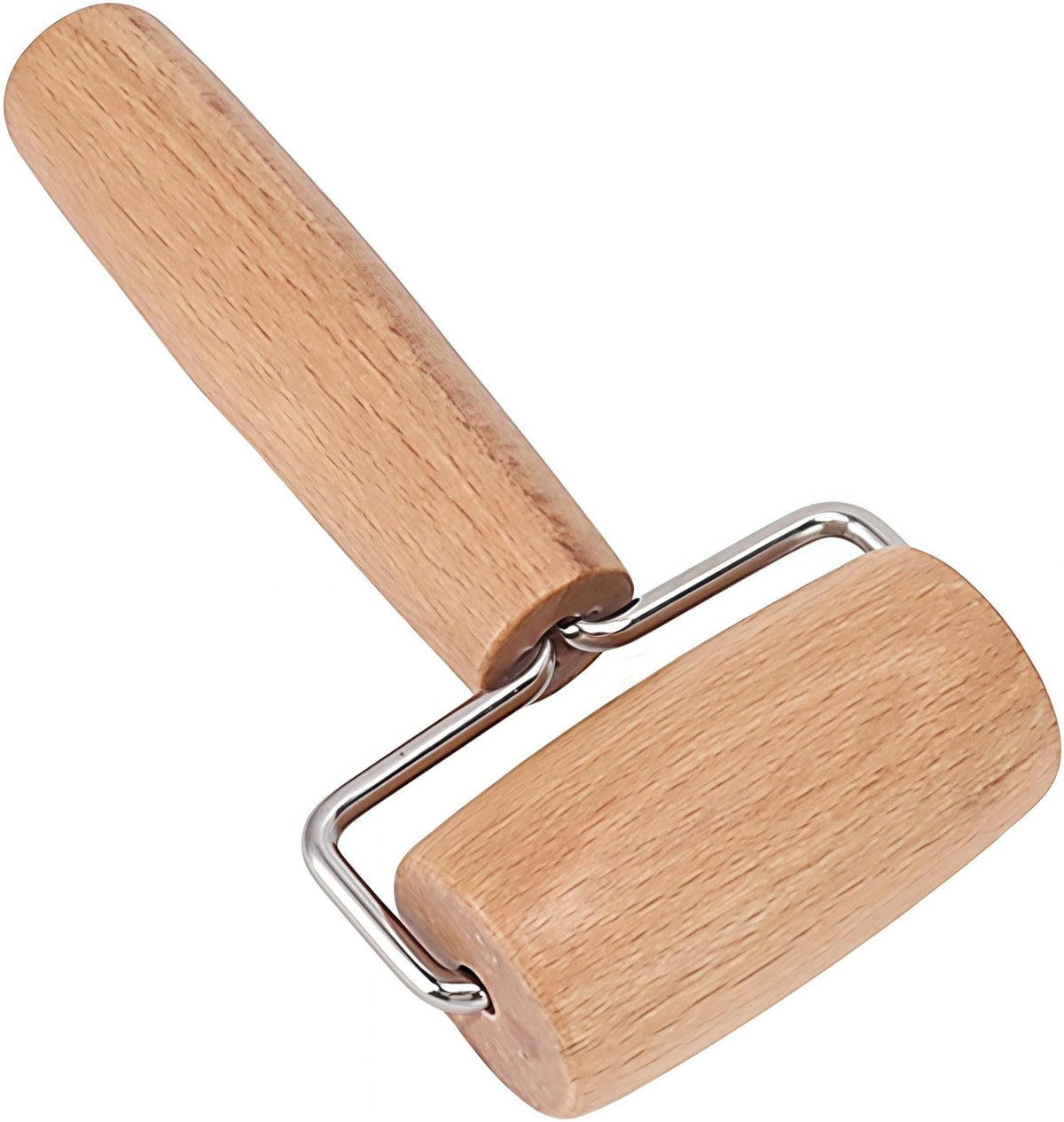 Ktsxxops Small Rolling Pin, Wooden Dough Roller, Non-Stick Pizza Roller, T Type Rolling Pins for Kitchen Baking, Pizza Dough Press (2.8 * 5.1 inch)