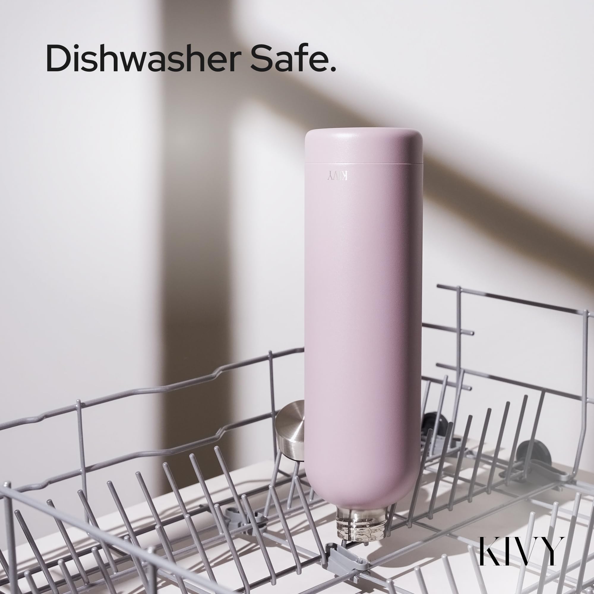KIVY Stainless Steel Insulated Water Bottle 32oz | Slim Water Bottle for Travel, Car, Gym, Cupholder, Backpack side pocket - Slim water bottle no straw - Screw top