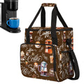 mandala flower vintage Coffee Maker Carring Bag Travel Carrying Storage Tote Bag Compatible with Keurig K-Mini or K-Mini Plus Portable Single Serve Coffee Brewer Case with Pockets for K-cup Pods