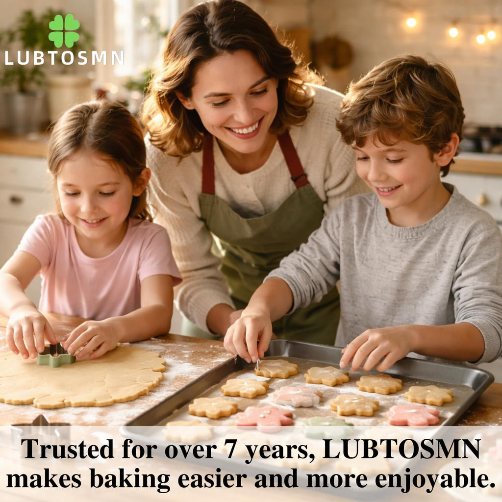 LUBTOSMN 9 Piece Summer Cookie Cutters Set, Silicone Rim Baking Set