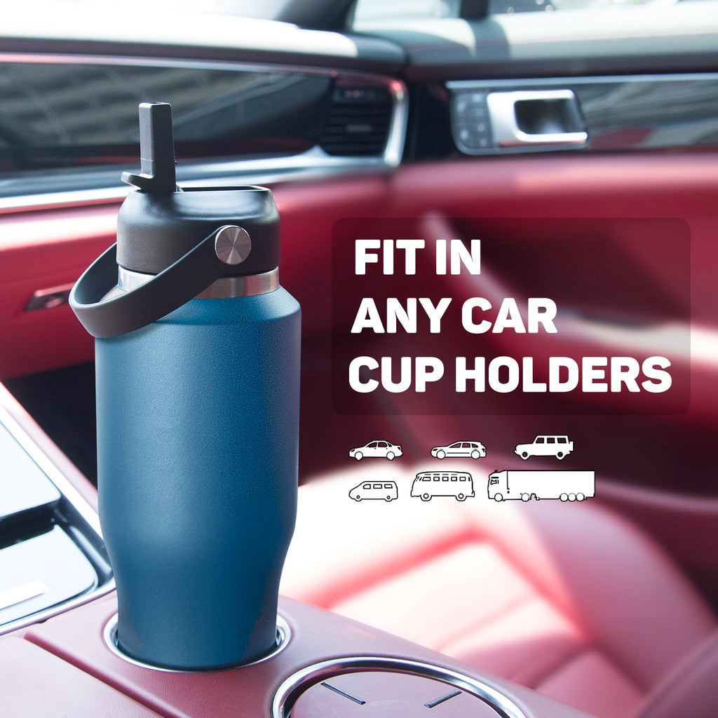 ABOTOCUP 32oz Water Bottle Insulated with Powder Coated, Fit in Any Car Cup Holder, Water Bottles with Straw and Spout Lids, Stainless Steel Insulated Double Wall Leak-proof BPA Free to Keep Cold&Hot