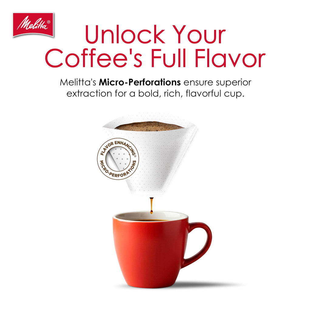 Melitta #4 White Cone Coffee Filters, 6-Pack