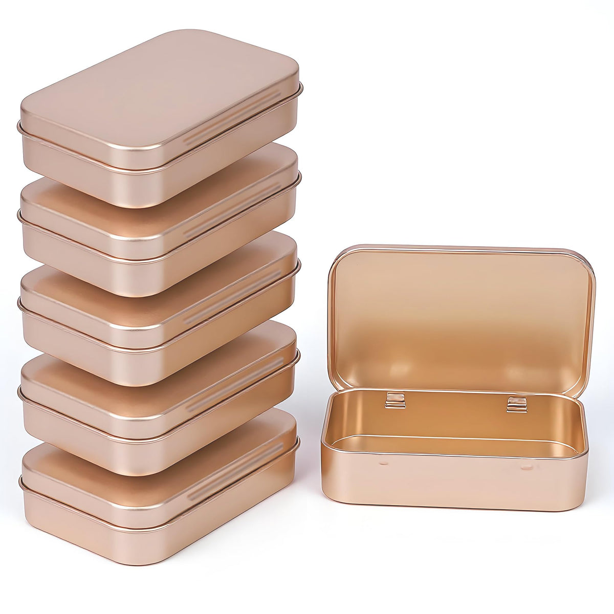 Forever bene 20-Pack Black Hinged Tin Boxes for Nail Art