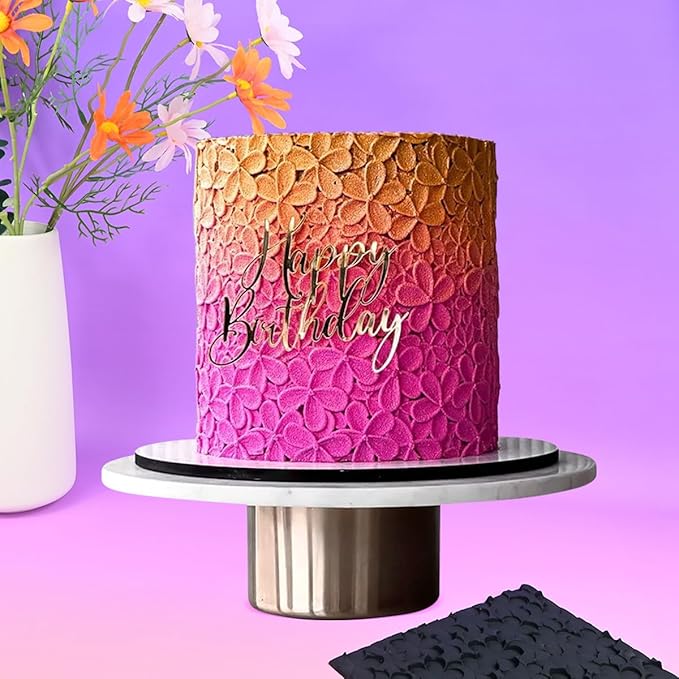 mostsom Silicone Lace Cake Mold Flower Impression Mat for Baking, Non-Stick Flexible Silicone Decorating Mat for Cakes, Cookies, Pastry, Chocolate, Fondant - Dishwasher Safe (E_ Flower)