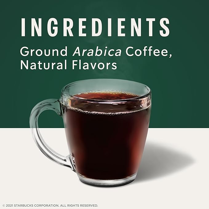 Starbucks K-Cup Coffee Pods, Caramel Naturally Flavored Coffee For Keurig Brewers, 100% Arabica, 1 Box (22 Pods)