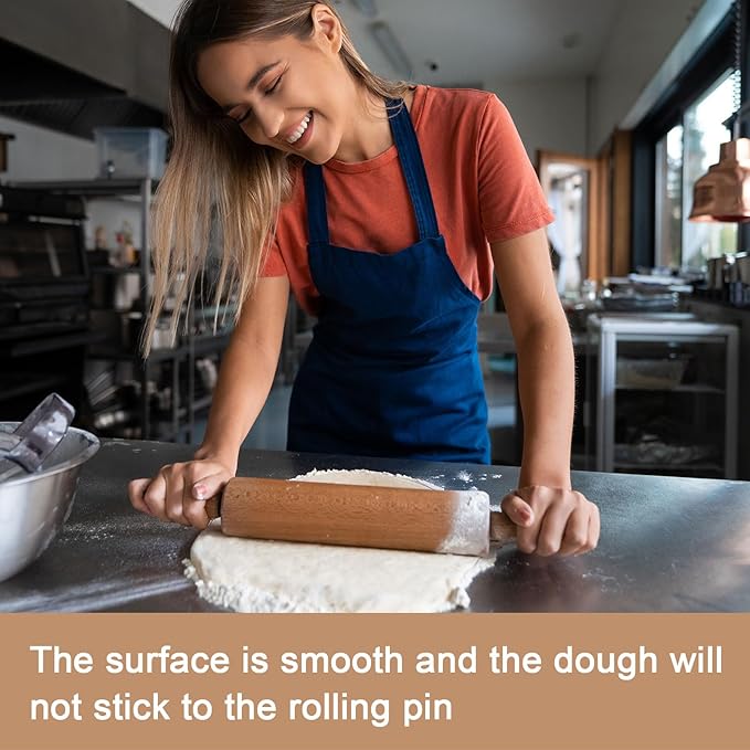 HARFINGTON Silicone Rolling Pin 10" Silicone Surface Non-Stick Stainless Steel Inner Core Dough Roller Kitchen Roller for Baking Pastry Pizza Fondant Bread, Green