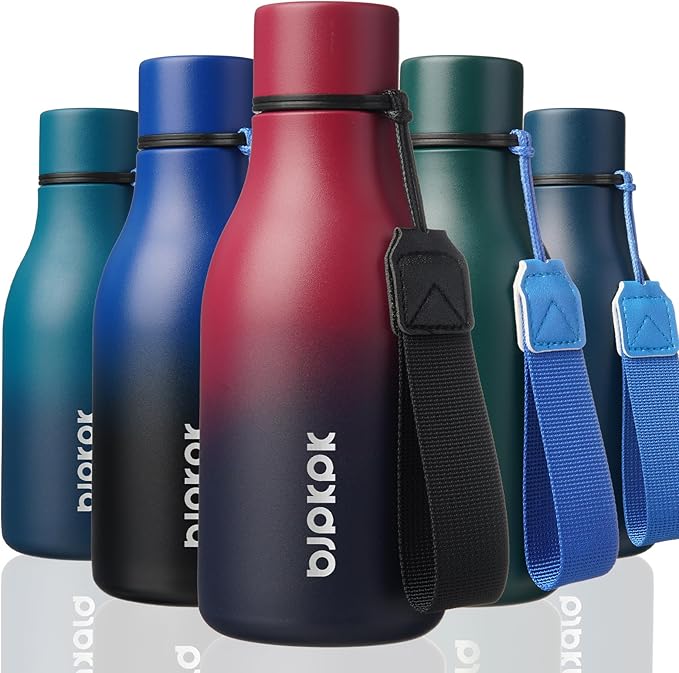 BJPKPK 18oz Insulated Water Bottle, Stainless Steel Bottle with Carry Strap