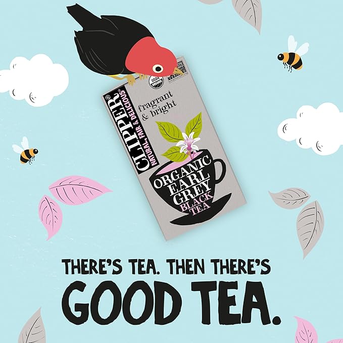 Clipper Tea, Earl Grey, Organic Tea with Citrus Begamot, Plant Based, Black Tea, Caffeinated British Tea, 6 Pack, 120 Unbleached Tea Bags
