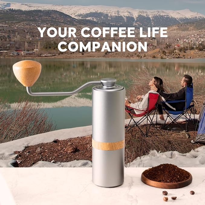 Manual Coffee Grinder Adjustable Setting，Portable Manual Grinder Conical Ceramic Burr Stainless Steel,Capacity 30g