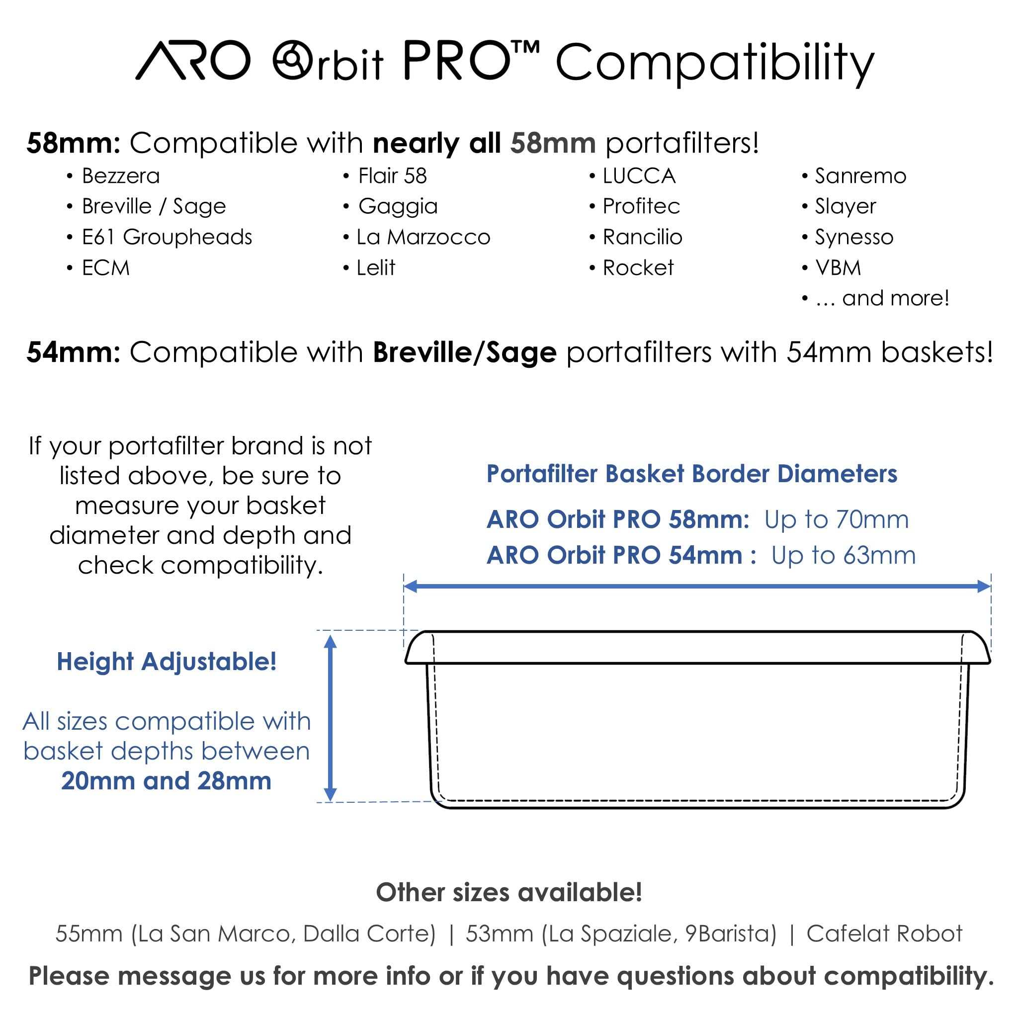 ARO Orbit PRO™ | Aluminum Spirographic WDT Tool | Mechanical Geared Spinning Distribution Tool for Home Baristas and Professional Cafés | Compatible with Breville 54mm Portafilters