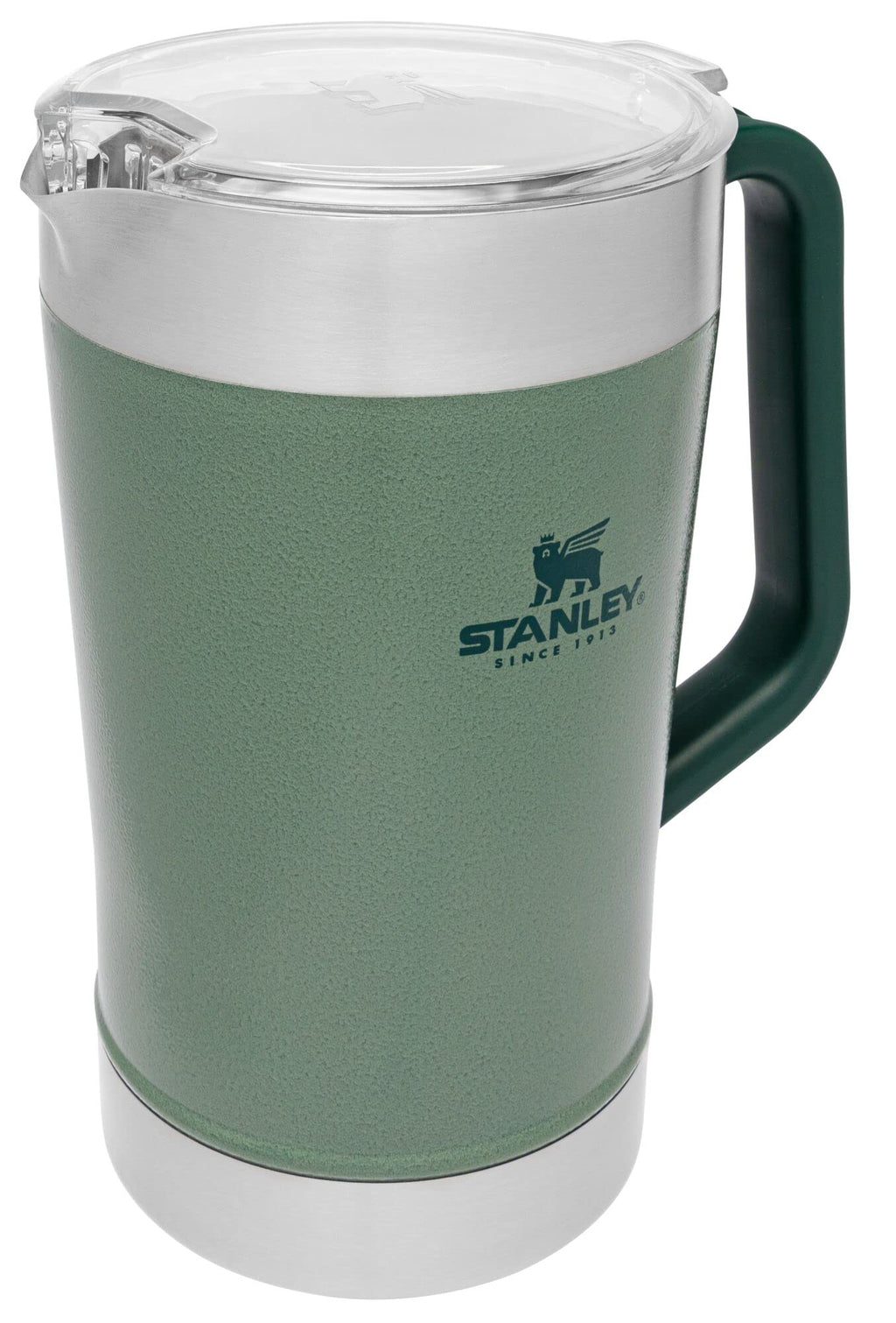 Stanley Stay-Chill Pitcher 64 oz | Cold Water, Beer, and Drink Pitcher with Lid | Large Capacity Durable Beverage Container with Handle | Insulated Stainless Steel | BPA-Free | Hammertone Green