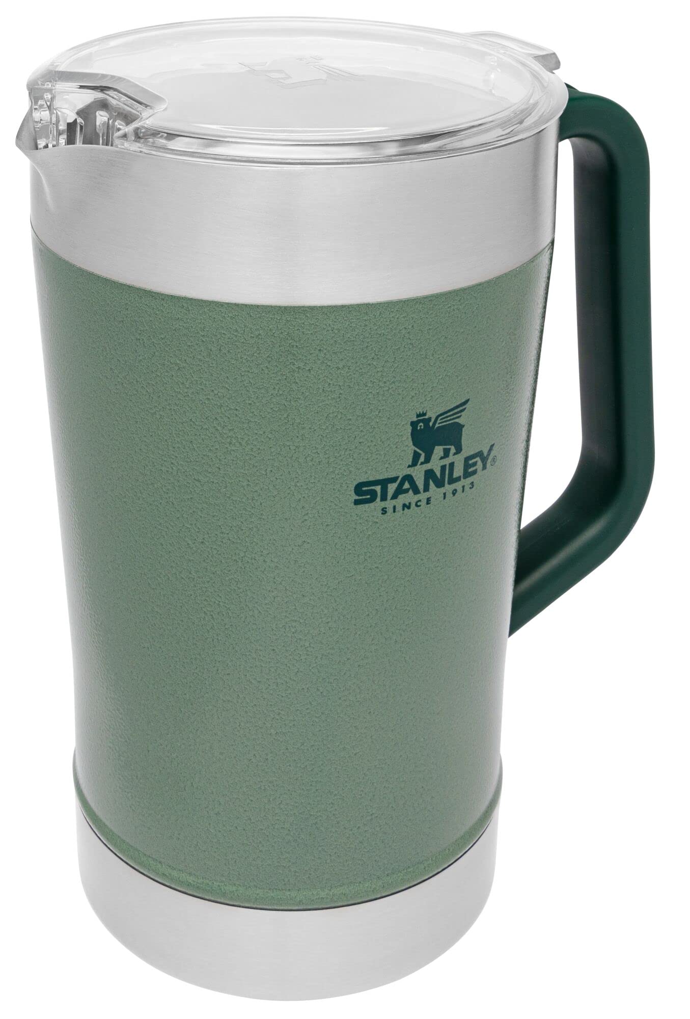 Stanley Stay-Chill Pitcher 64 oz | Cold Water, Beer, and Drink Pitcher with Lid | Large Capacity Durable Beverage Container with Handle | Insulated Stainless Steel | BPA-Free | Hammertone Green