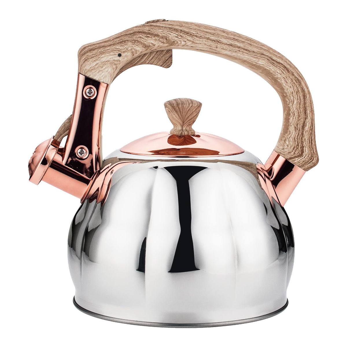 Stainless Steel Tea Kettle for Stove Top Teakettles Stovetop Whistling with Heat Proof Ergonomic Handle 2.5 Quart