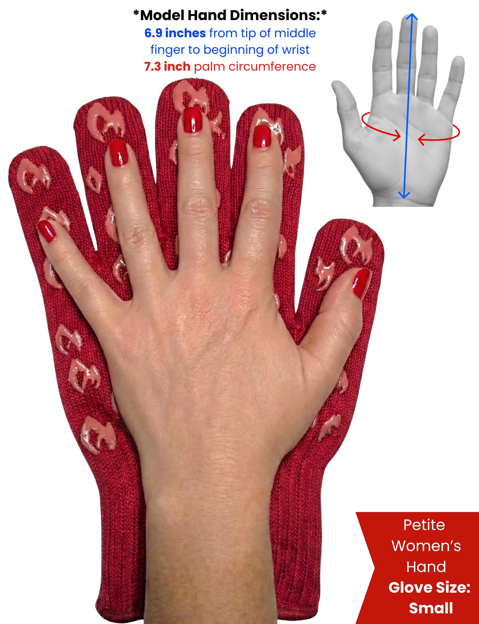 Grill Armor Oven Gloves with Fingers – 932°F Heat, Fire & Cut Resistant Mitts for BBQ, Grill, Cooking, Grilling, Baking, Smoker & Fire Pit