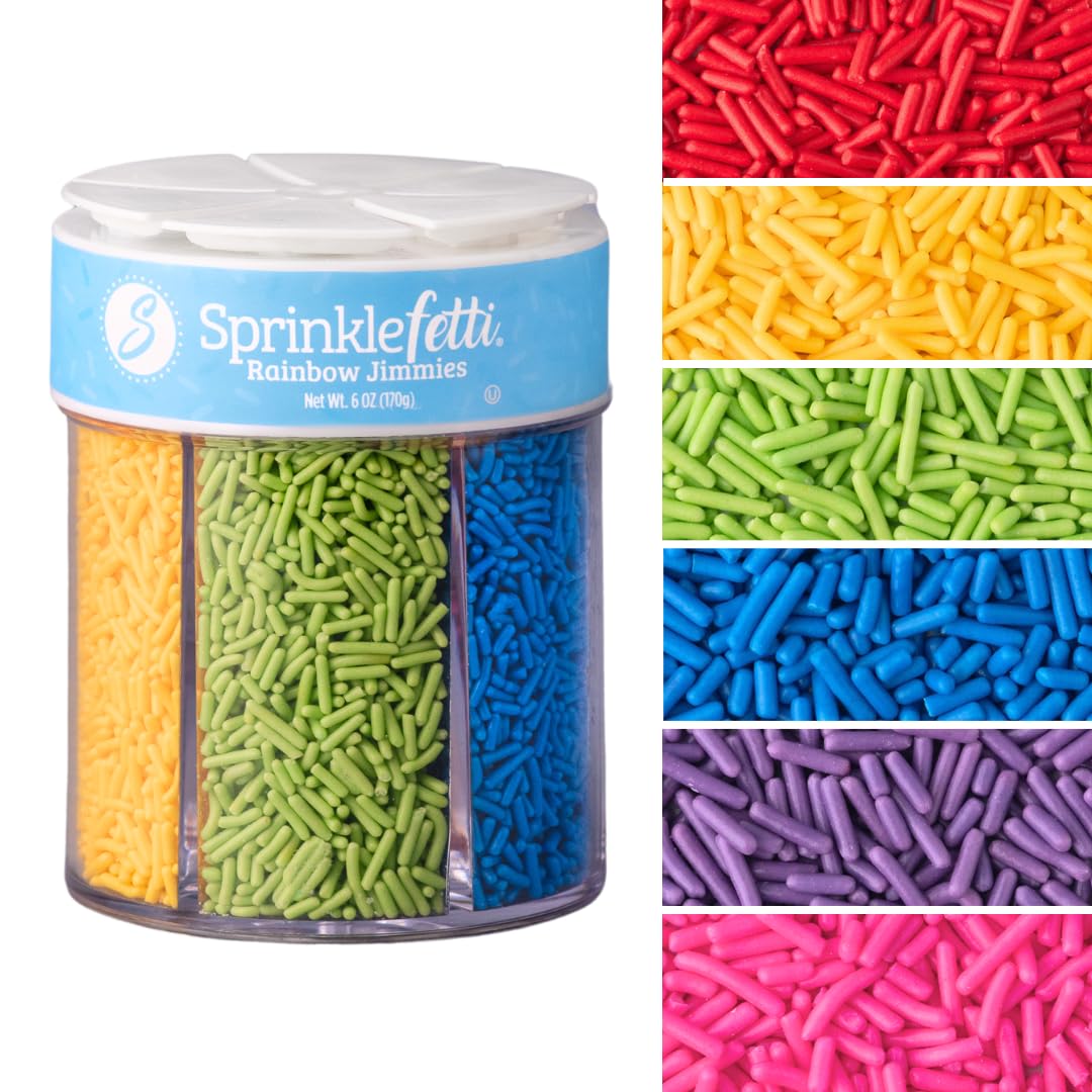 Sweets Indeed Rainbow Jimmies Sprinkles for Baking & Decorating, 6.45 oz