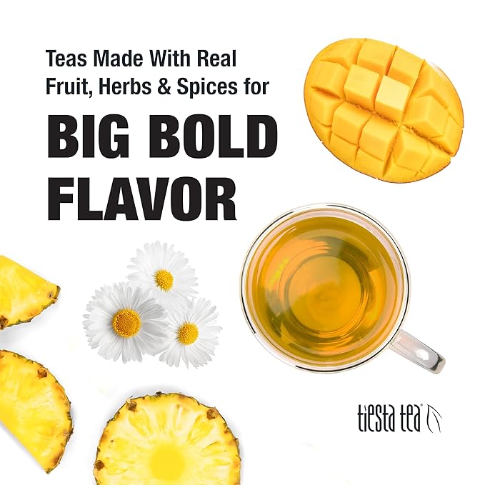 Tiesta Tea - Mango Dreamzzz Chamomile Loose Leaf Herbal Tea, Relaxing Chamomile & Lemongrass Blend, Caffeine-Free, Brew Hot or Iced, Refillable Tin, Makes Up to 50 Cups, 3 Ounce