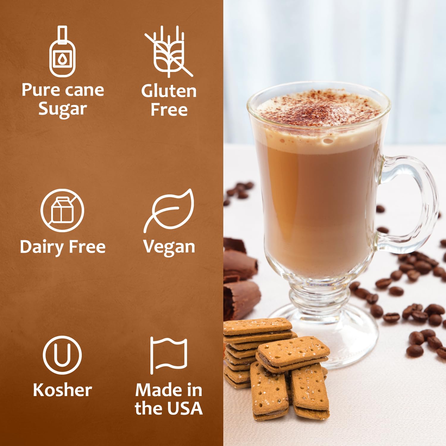 Syruvia Coffee Syrup, Cookie Butter Flavored Syrup for Drinks, Lattes, and Desserts – 25.4 fl oz