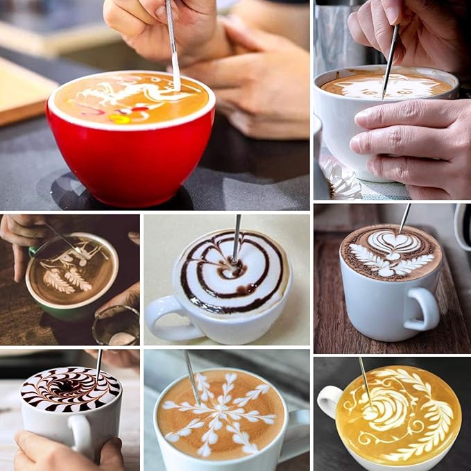 12oz Milk Frothing Pitcher, Stainless Steel Espresso Latte Cup Steaming Pitcher Creamer Cup, Milk Frother Cup Espresso Machine Accessories Barista Tools Jug for Coffee Cappuccino with Latte Art Pen