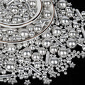 Twisweet Silver Pearl Rods Star Sprinkles, Edible Sugar Sprinkles for Cake Decorating, Mix Size Candy Pearls for Baking Cake Topper Ice Cream Cupcake Cookie Dessert Decorations, Wedding Valentines Birthday Christmas Easter Supplies (130g/4.58oz)