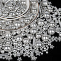 Twisweet Silver Pearl Rods Star Sprinkles, Edible Sugar Sprinkles for Cake Decorating, Mix Size Candy Pearls for Baking Cake Topper Ice Cream Cupcake Cookie Dessert Decorations, Wedding Valentines Birthday Christmas Easter Supplies (130g/4.58oz)