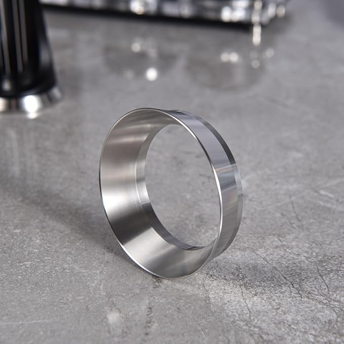 51mm Magnetic Dosing Funnel V2, MATOW Stainless Steel Espresso Dosing Ring with 8 Magnets Compatible with 51mm Espresso Portafilter