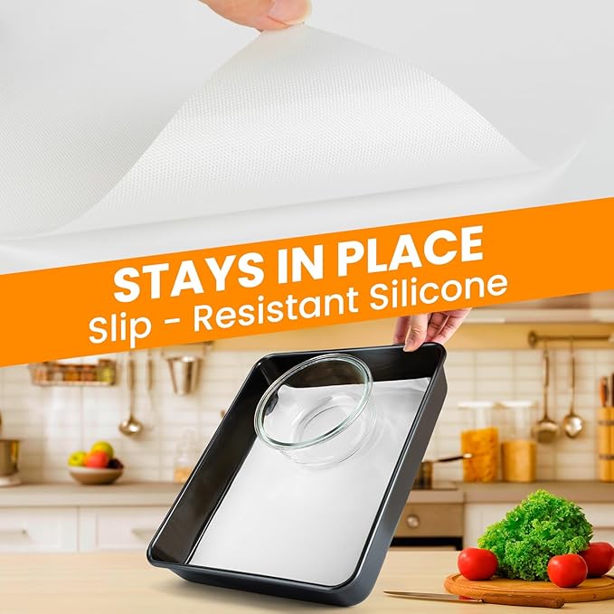 Cut to Size Silicone Baking Mat Roll, Food Grade Heat Resistant Silicone Baking Sheet, Silicone Liner for Baking, Reusable Freeze Dryer Mat Refrigerator Liners, No Slip Countertop Protector Mat