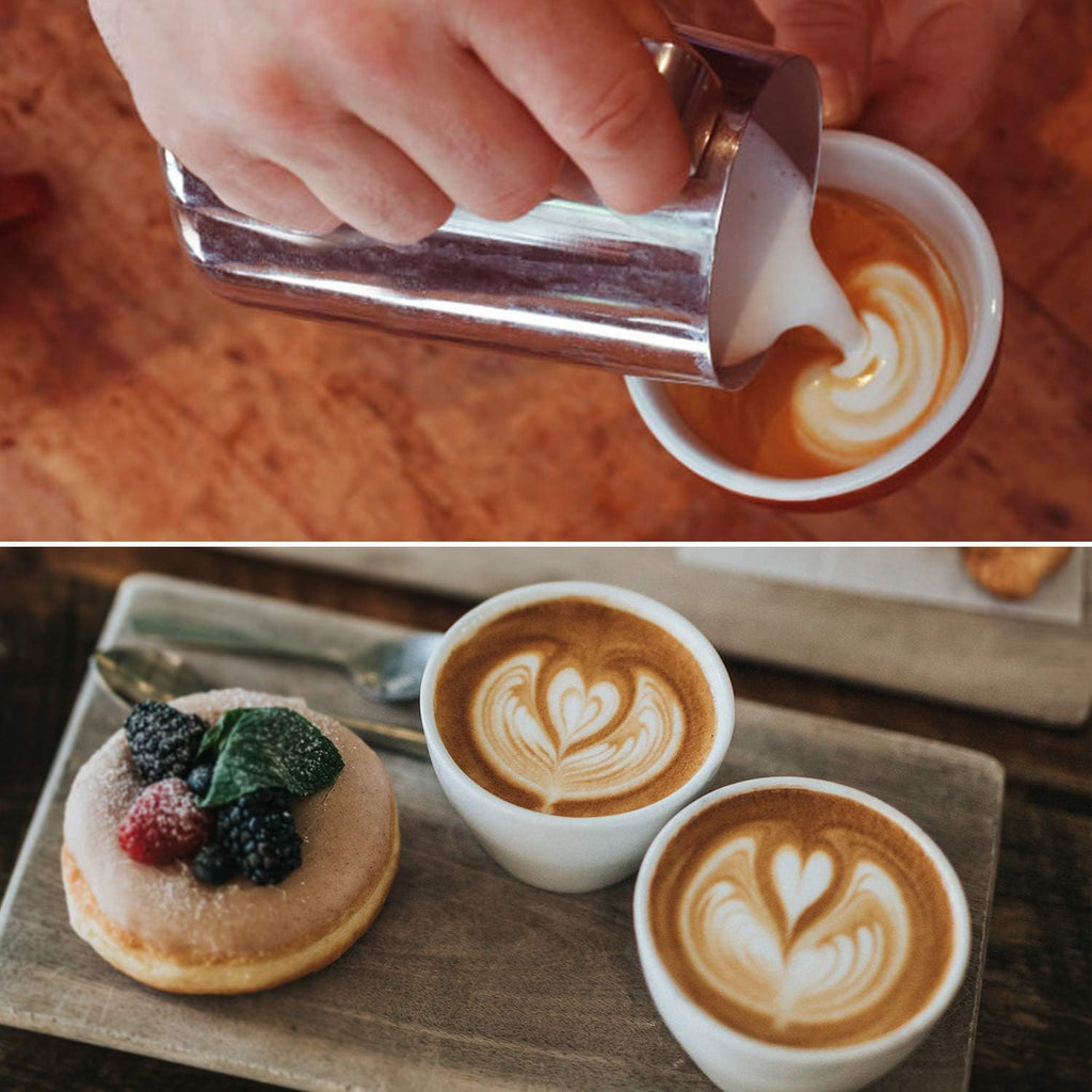 SIKEMAY Milk Frothing Pitcher Cup, 20oz/600ML Milk Frother Cup Stainless Steel Steaming Pitcher Milk Jug Coffee Latte Art Cappuccino Espresso Machine Accessories for Barista Steam Pitchers Tools