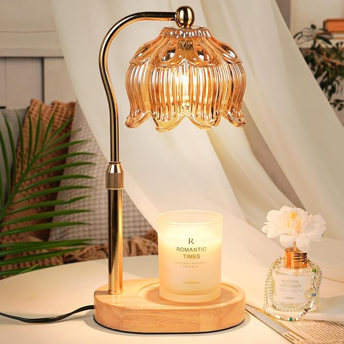 Christmas Birthday Gifts for Women, Candle Warmer Lamp with Timer & Height Adjustable, House Warming Gift for New Home Enssentials, Gift for Mom Grandma, Flower Candle Warming Lamp