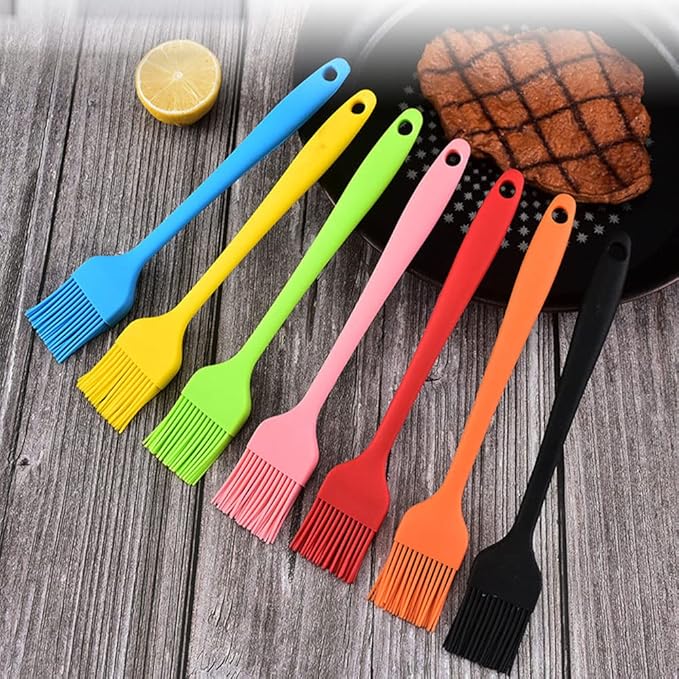 Silicone brush, Oil Brush for BBQ Kitchen Cooking Baking and Grilling (7 PCS,blue)