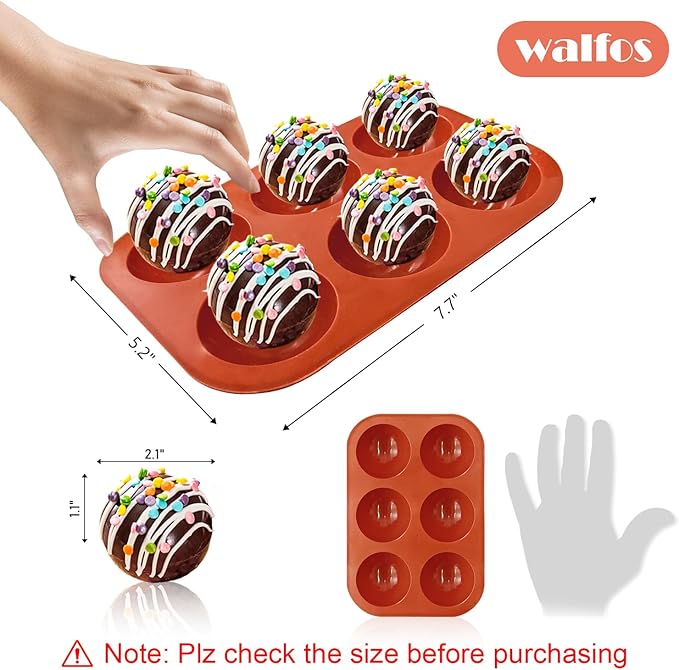 Silicone Hot Chocolate Bomb Mold Medium Semi Sphere Silicone Mold, 2 Packs Half Sphere Silicone Baking Molds for Making Chocolate, Cake, Jelly, Dome Mousse